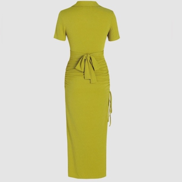 Elegant Lime Green Midi Cider Dress Size XL. - Picture 2 of 15